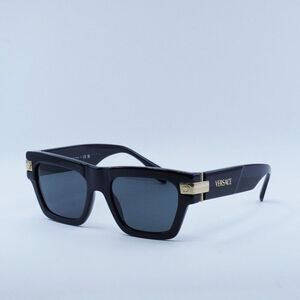 Versace VE4464 GB1/87 Sunglasses Black Square Frame, Grey Lenses
